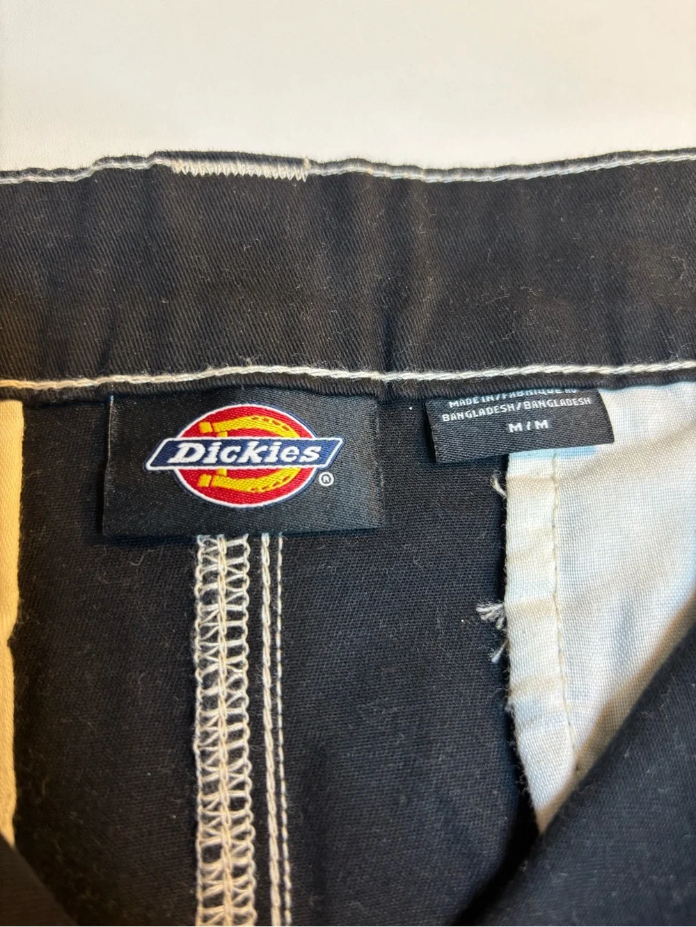 Dickies Black Mini Skirt with White Contrast Stitching
